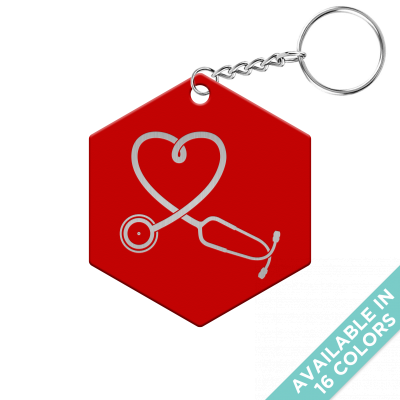 Steth Heart Hexagon Keychain